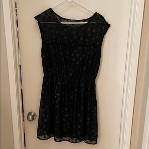 BeBop Black Sheer Polka Dot Mini Dress